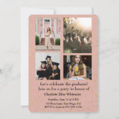 Glitter Graduation Invitation Card with Photos  招待状 (裏面)