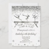 Glitter Gymnastic Kids Birthday Invitation 招待状 (正面)