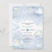 Glitter Heaven Sent Baby Shower 招待状 (正面)