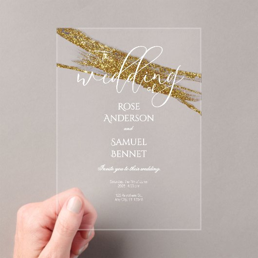 Glitter Ink Transparent Acrylic Invitation アクリル招待状 (インサイチュ (ポータブル))