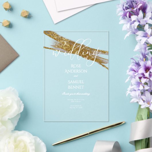 Glitter Ink Transparent Acrylic Invitation アクリル招待状 (インサイチュ (ウェディング))