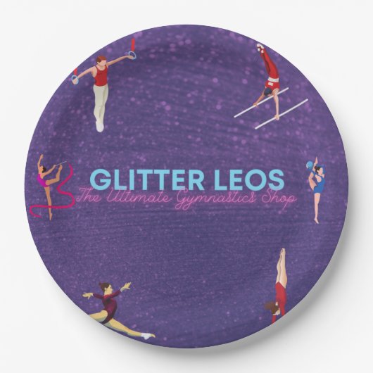 Glitter Leo's - 体操の究極のショップ ペーパープレート (正面)