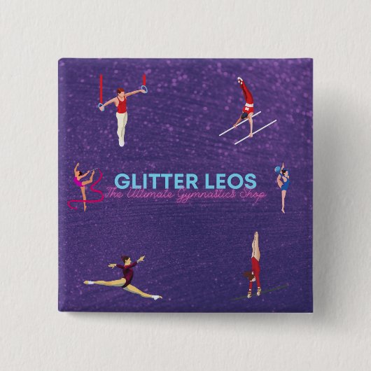 Glitter Leo's - The Ultimate Gymnastics Shop 缶バッジ (正面)