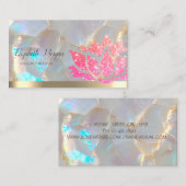  Glitter Lotus Flower Yoga Opal Stone 名刺 (正面/裏面)