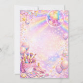 Glitter Makeup Disco Glam Kids Birthday Party 招待状 (裏面)