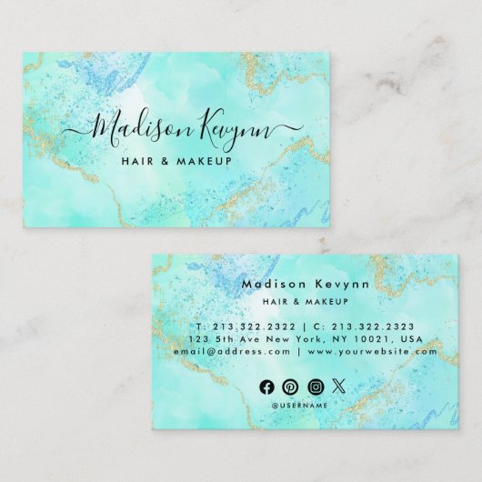  Glitter Marble Agate  名刺 (正面/裏面)