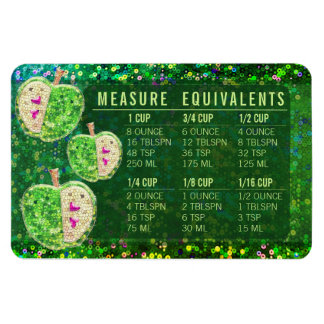 Glitter Measuring Conversion Kitchen Measure Guide マグネット