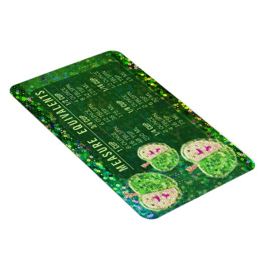 Glitter Measuring Conversion Kitchen Measure Guide マグネット (右側)