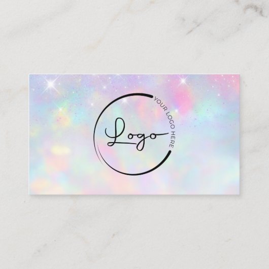 Glitter Opal Business Logo Social Media 名刺 (裏面)