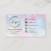 Glitter Opal Business Logo Social Media 名刺 (正面)