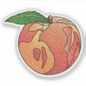Glitter Peach Custom-Cut Vinyl Stickers シール (正面)