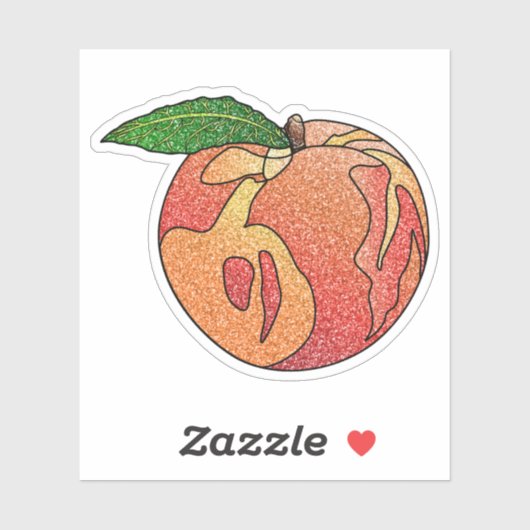 Glitter Peach Custom-Cut Vinyl Stickers シール (シート)