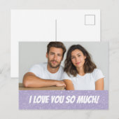 Glitter Personalized Couple Photo Valentine Card ポストカード (正面/裏面)