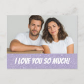 Glitter Personalized Couple Photo Valentine Card ポストカード (正面)