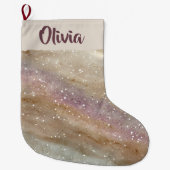 Glitter Personalized Name Christmas Stocking ラージクリスマスストッキング (正面)