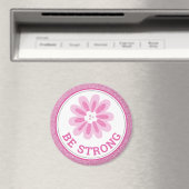 Glitter Pink Flower Breast Cancer Awareness Design マグネット (インサイチュ (食洗機))