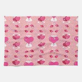 glitter pink heart vibrant romantic wallpaper キッチンタオル
