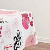 glitter pink heart vibrant romantic wallpaper テーブルクロス (インサイチュ)