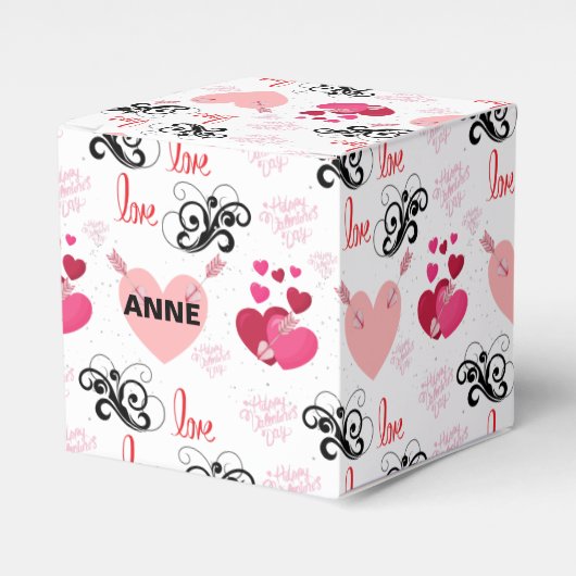 glitter pink heart vibrant romantic wallpaper フェイバーボックス (正面サイド)