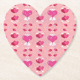 glitter pink heart vibrant romantic wallpaper ペーパーコースター