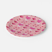 glitter pink heart vibrant romantic wallpaper ペーパープレート (アングル)