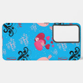 glitter pink heart vibrant romantic wallpaper samsung galaxyケース (左側面)