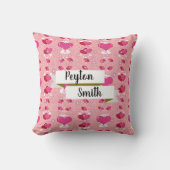 glitter pink hearts luxe romantic sweet pattern クッション (正面)