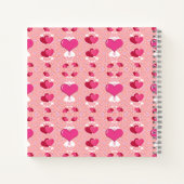 glitter pink hearts luxe romantic sweet pattern ノートブック (裏面)