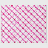 Glitter Pink Plaid Pattern ラッピングペーパー (フラット)