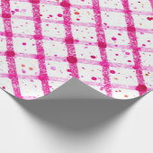 Glitter Pink Plaid Pattern ラッピングペーパー (角)