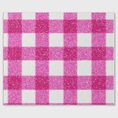 Glitter Pink Plaid Pattern ラッピングペーパー (フラット)