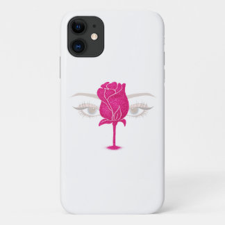 Glitter Rose Eyes Shirt | Pink Rose Aesthetic Tee iPhone 11 ケース