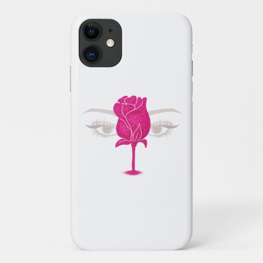 Glitter Rose Eyes Shirt | Pink Rose Aesthetic Tee Case-Mate iPhoneケース (裏面)