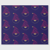 Glitter Santa Script Cute Modern Christmas  ラッピングペーパー (フラット)
