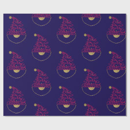 Glitter Santa Script Cute Modern Christmas  ラッピングペーパー