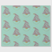 Glitter Santa Script Cute Modern Christmas  ラッピングペーパー (フラット)