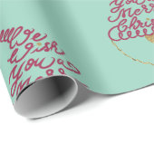 Glitter Santa Script Cute Modern Christmas  ラッピングペーパー (ロールコーナー)