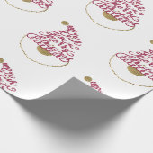 Glitter Santa Script Cute Modern Christmas  ラッピングペーパー (角)