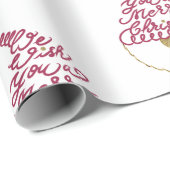 Glitter Santa Script Cute Modern Christmas  ラッピングペーパー (ロールコーナー)