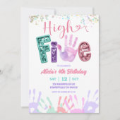 Glitter Sequin High Five Birthday 招待状 (正面)
