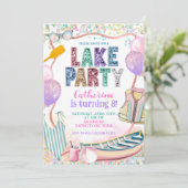 Glitter Sequin Lake Party Birthday invitation 招待状 (スタンド正面)