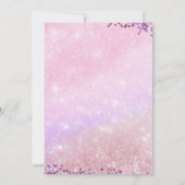Glitter Sequin Pink Purple Sleepover Party 招待状 (裏面)