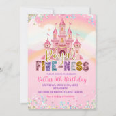 Glitter Sequin Royal fiveness birthday 招待状 (正面)