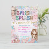 Glitter Sequin Splish Splash mermaid bash invitati 招待状 (スタンド正面)