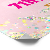 Glitter Sequins Dance Birthday Party Welcome Sign ポスター (角)