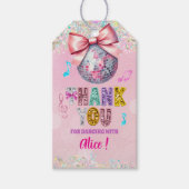 Glitter Sequins Disco Ball Girl ギフトタグ (正面)