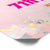 Glitter Sequins Disco Birthday Party Welcome Sign ポスター (角)
