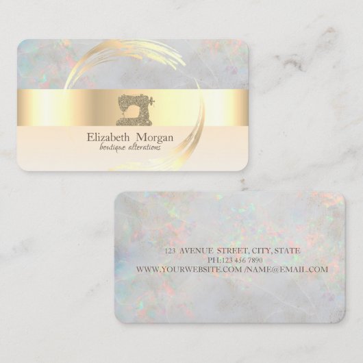 Glitter Sewing Machine Alternations Holographic 名刺 (正面/裏面)