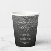 Glitter Silver Sparkle Wedding Party 紙コップ (正面)
