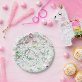 Glitter Slime Party Plates White ペーパープレート
